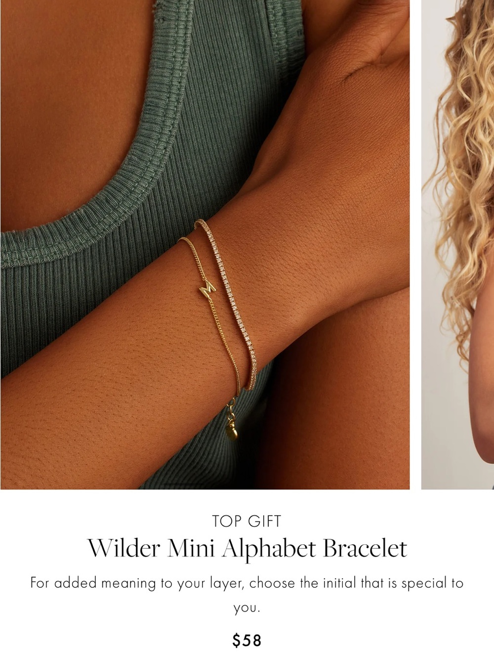 Gorjana wilder Mini “M” Alphabet Bracelet - Picture 5 of 8